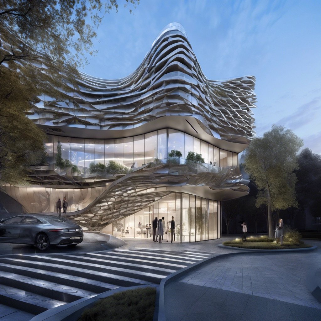 Ai.da, atmósfera nocturna del edificio