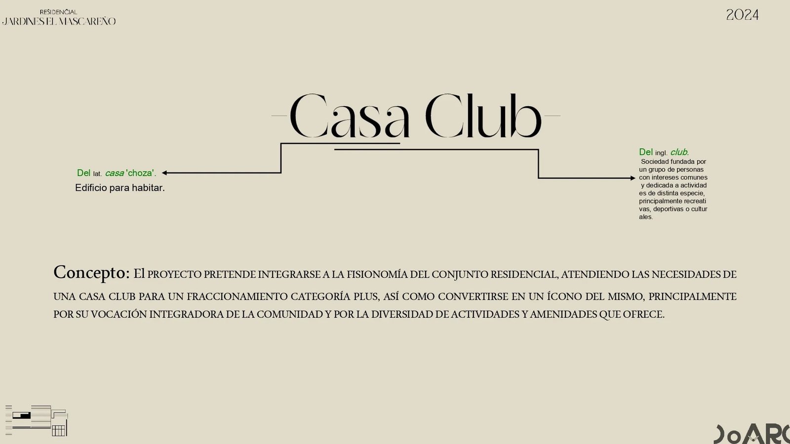Casa Club El Mascareño, vista de galería