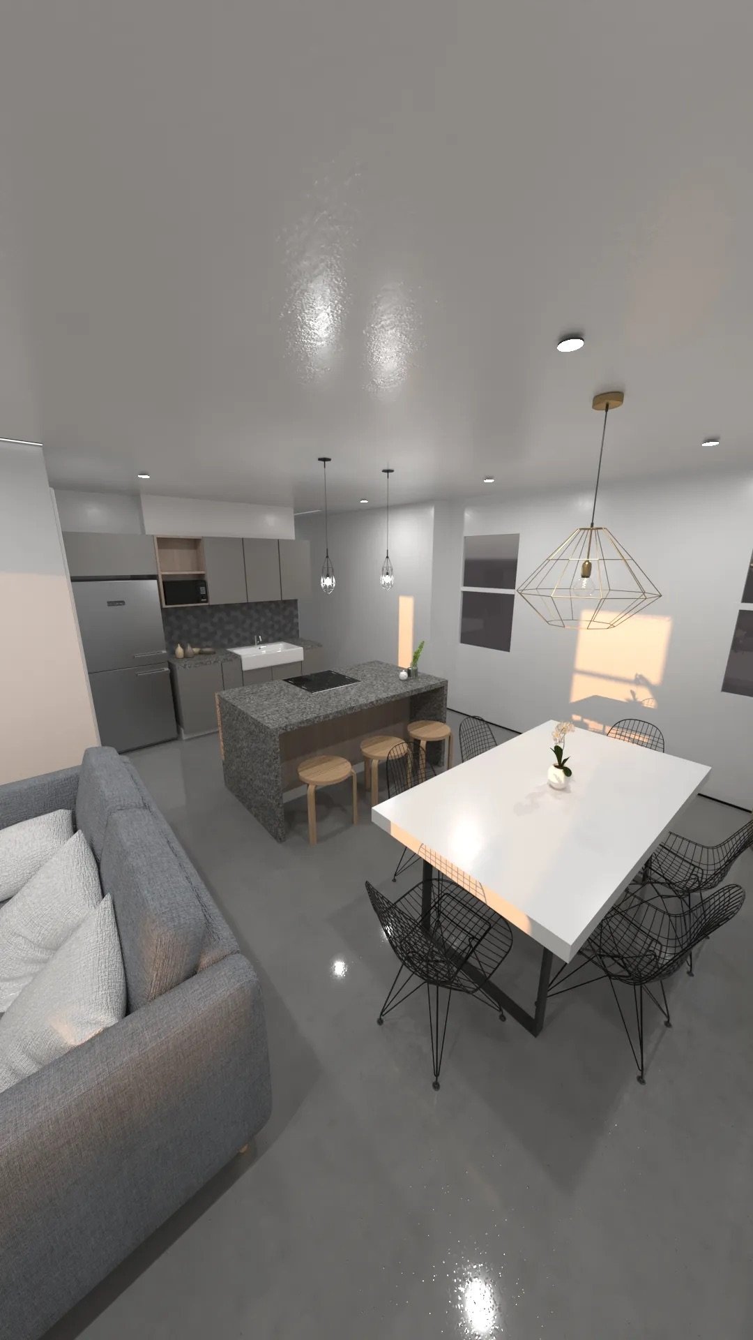 TownHouse One, perspectiva peatonal del conjunto